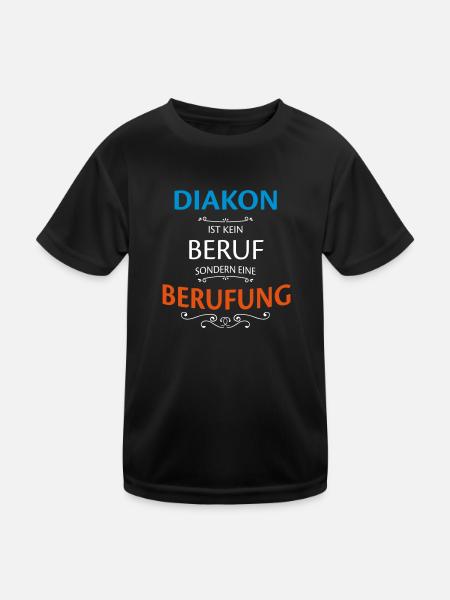 Diakon Beruf - Kinder Funktions-T-Shirt - Schwarz - Vorne