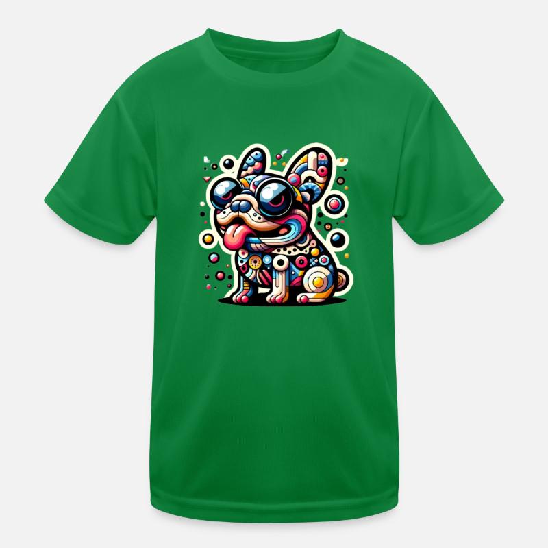 Frenchie bunt Kinder Funktions-T-Shirt