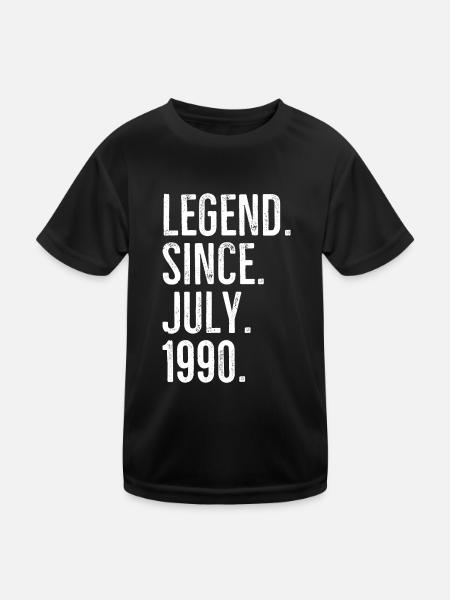Legende seit Juli 1990 - Kinder Funktions-T-Shirt - Schwarz - Vorne