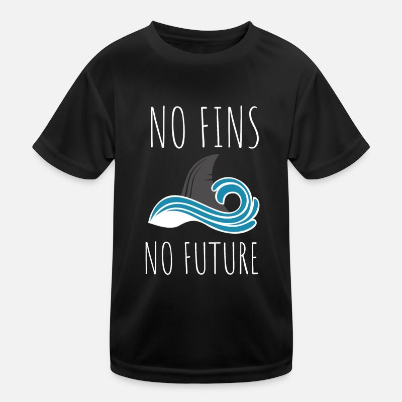 No Fins No Future Safe Sharks Kinder Funktions-T-Shirt