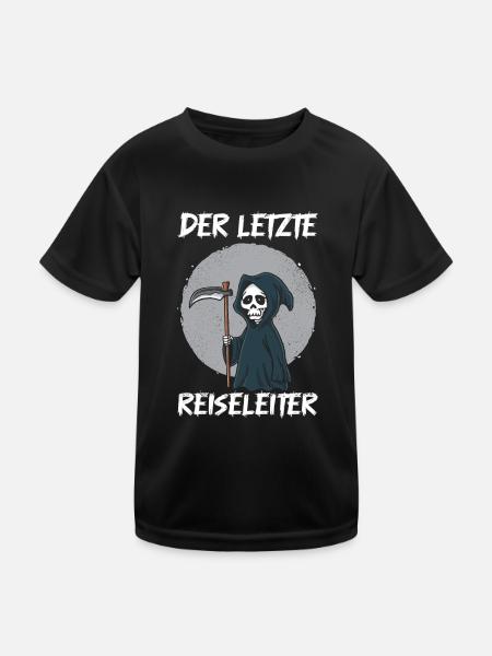Der letzte Reiseleiter Sensenmann - Kinder Funktions-T-Shirt - Schwarz - Vorne