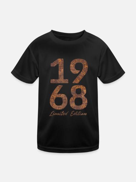 "Vintage 1968: Limited Edition in Rust Look" - Kids Functional T-Shirt - black - Front