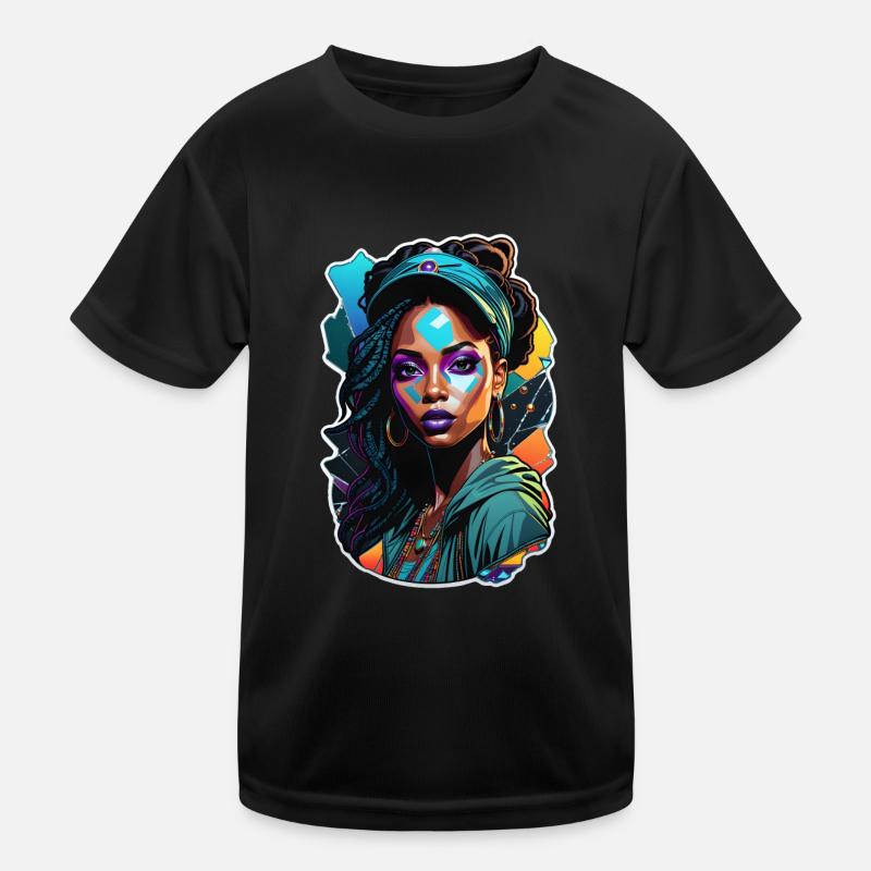 Afro Woman - Beauty Kids Functional T-Shirt