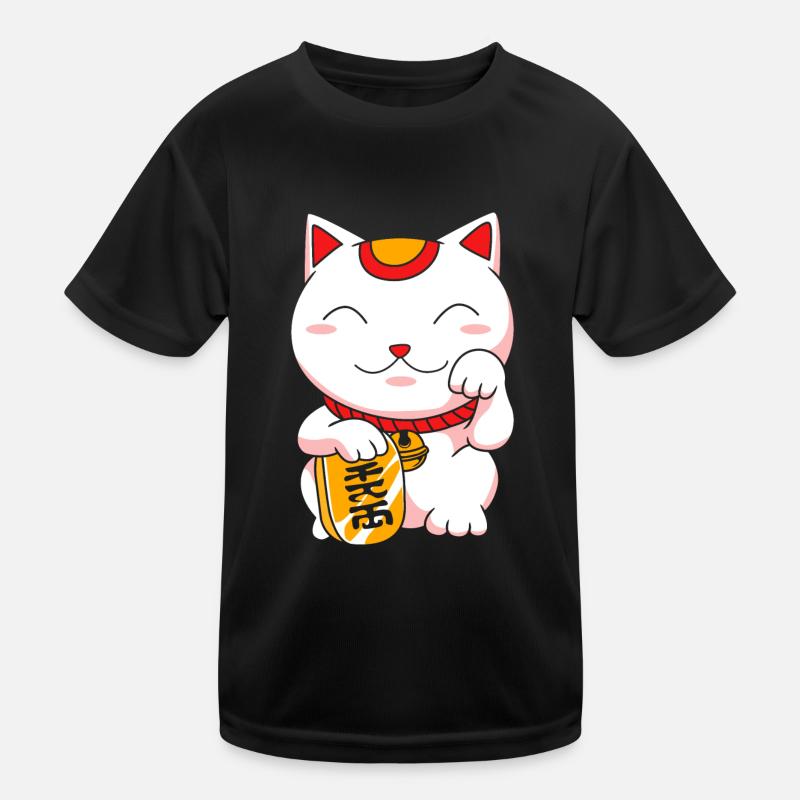 Maneki Neko Japan Glücksbringer Kinder Funktions-T-Shirt