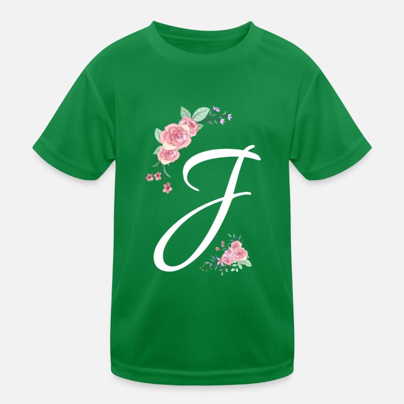 Buchstabe j Blumen Kinder Funktions-T-Shirt