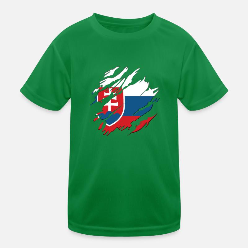 Drapeau de la Slovaquie rayures usé look coupé slovaque T-shirt sport Enfant