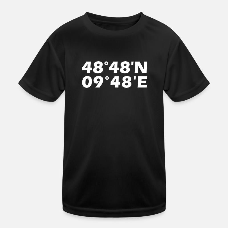 Schwäbisch Gmünd coordinates - Kids Functional T-Shirt - black