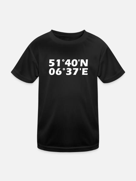 Wesel coordinates - Kids Functional T-Shirt - black - Front