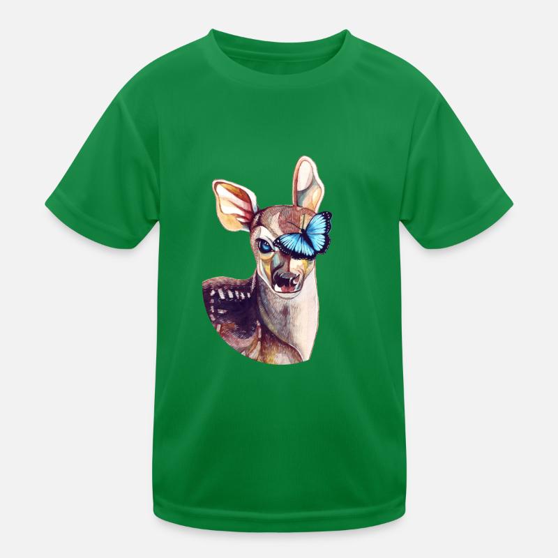 Deer & Butterfly - hommage à la vie est étrange T-shirt sport Enfant