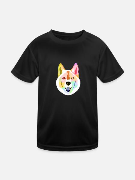 chien - T-shirt sport Enfant - noir - Devant