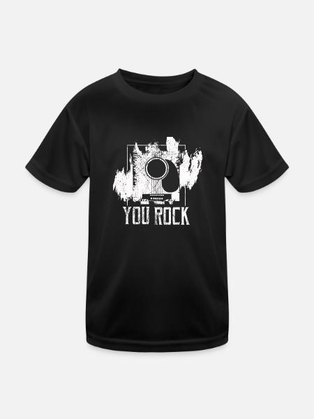 Musik - Kinder Funktions-T-Shirt - Schwarz - Vorne