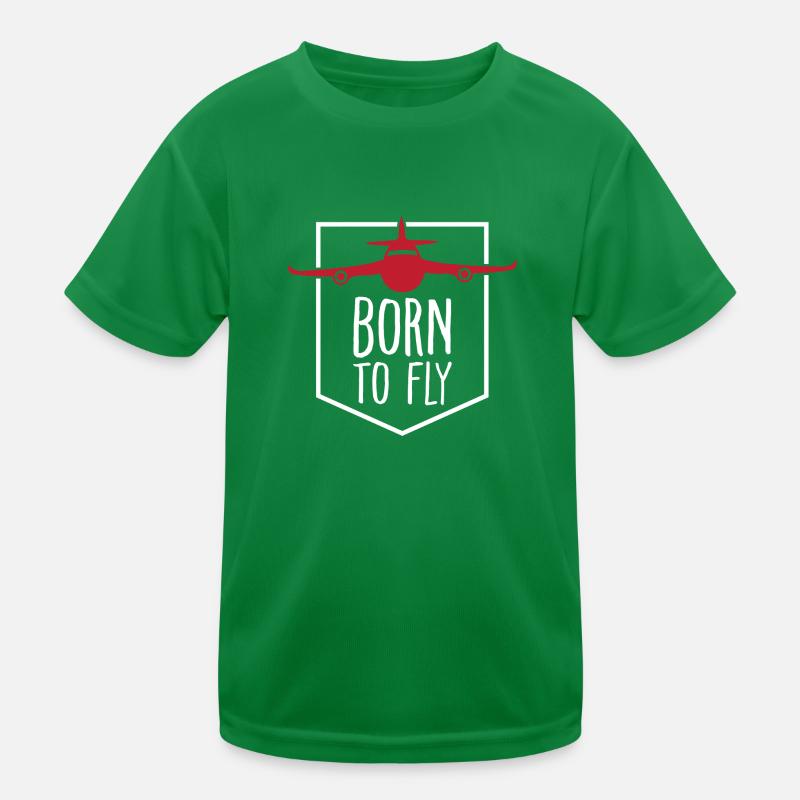 Geboren um zu fliegen Pilot Flugzeug Cooles Kinder Funktions-T-Shirt