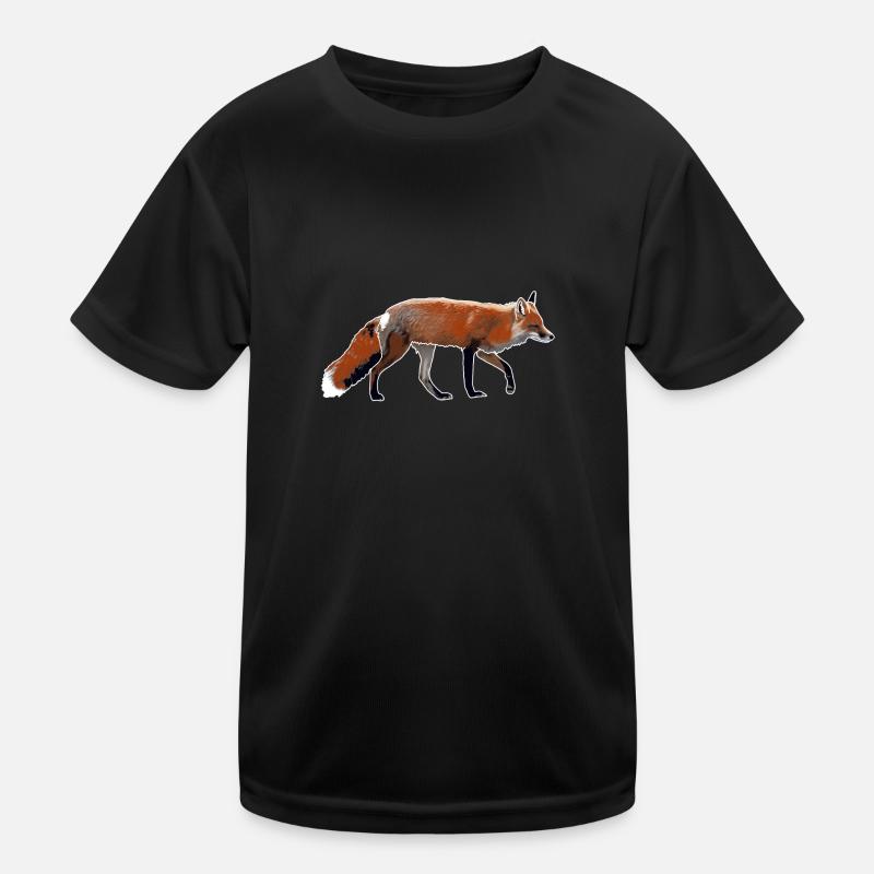 Fuchs - Kinder Funktions-T-Shirt - Schwarz