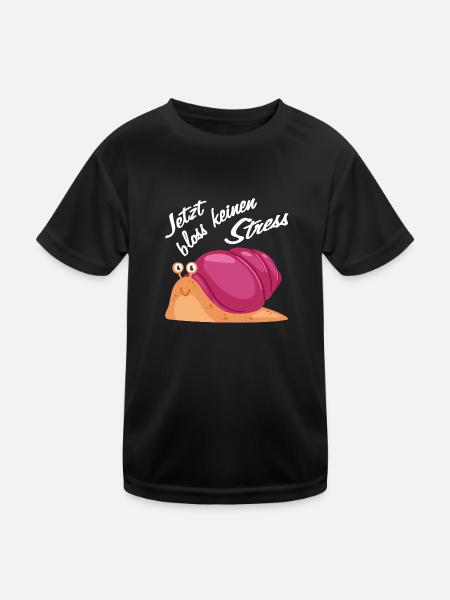 Bloss keinen Stress immer schön ruhig bleiben - Kinder Funktions-T-Shirt - Schwarz - Vorne