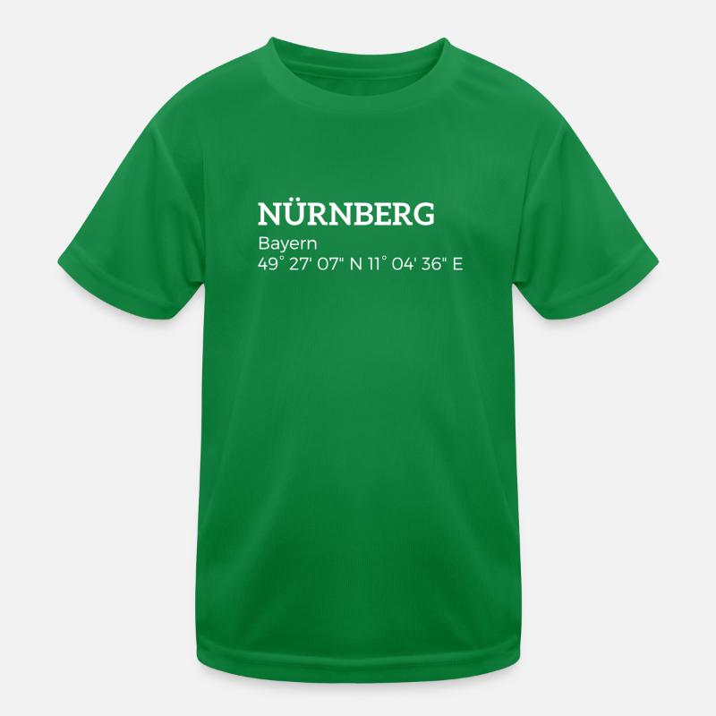Nuremberg Bavaria coordinates Kids Functional T-Shirt