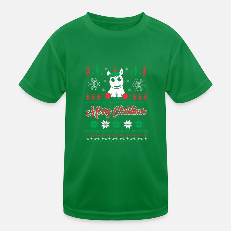 Einhorn Ugly Christmas Sweater Kinder Funktions-T-Shirt