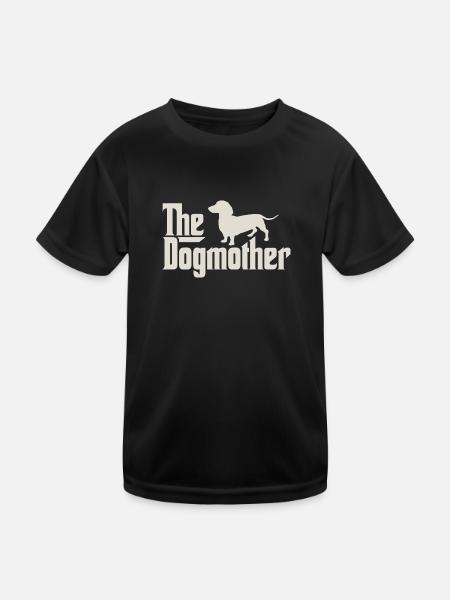 Le Dogmother - Teckel, Teckel, Teckel - T-shirt sport Enfant - noir - Devant