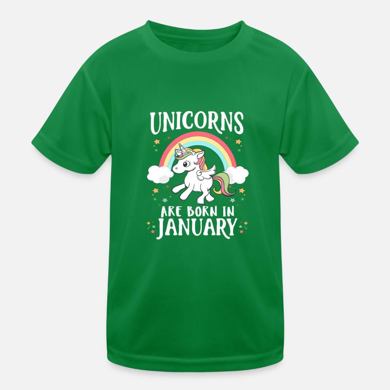 Licornes sont nés en Janvier T-shirt sport Enfant