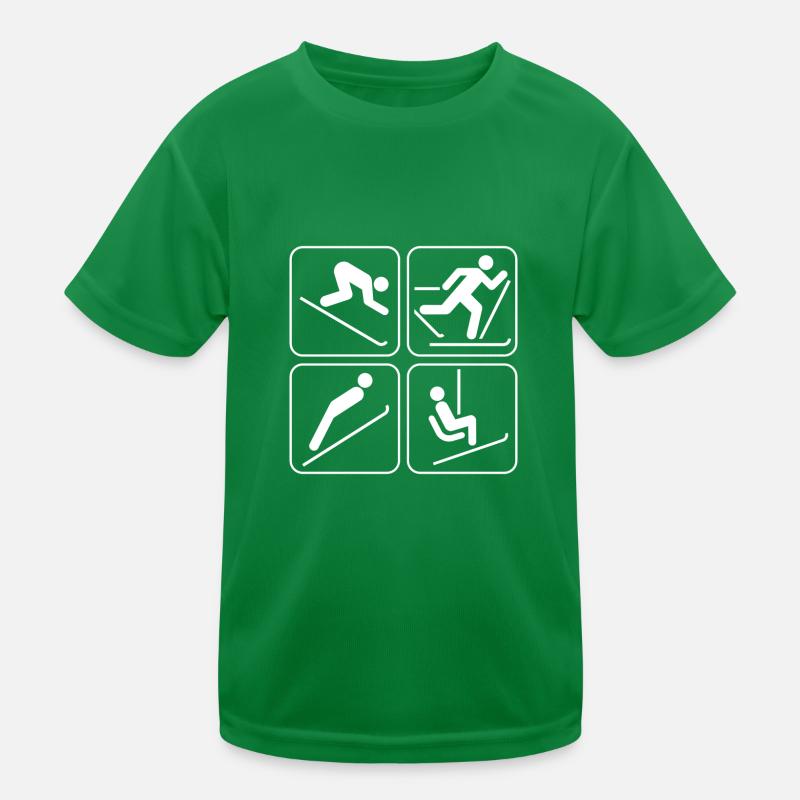 Skiing, skiing resort, ski resort, skiing holiday Kids Functional T-Shirt