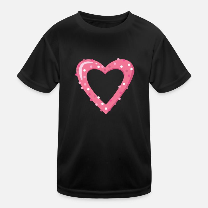 Rosa Herz Kinder Funktions-T-Shirt