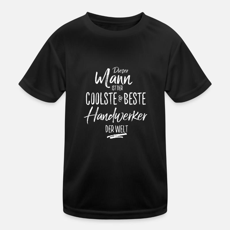 handwerker - Kinder Funktions-T-Shirt - Schwarz