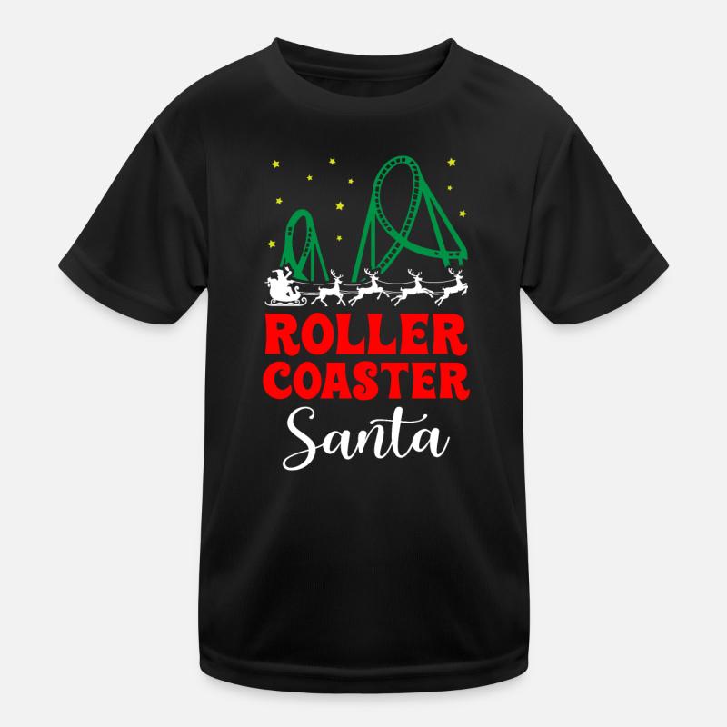 Roller Coaster Santa Kids Functional T-Shirt