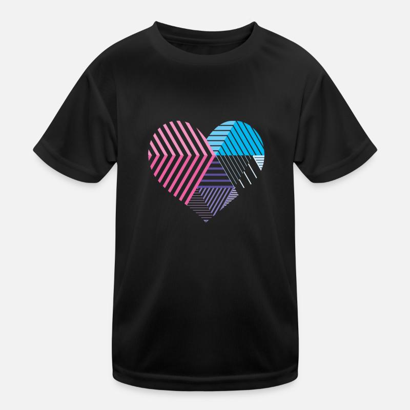 Herz und Farben Kinder Funktions-T-Shirt