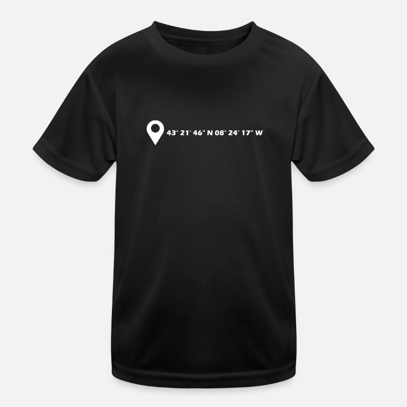 A Coruña Koordinaten Kinder Funktions-T-Shirt