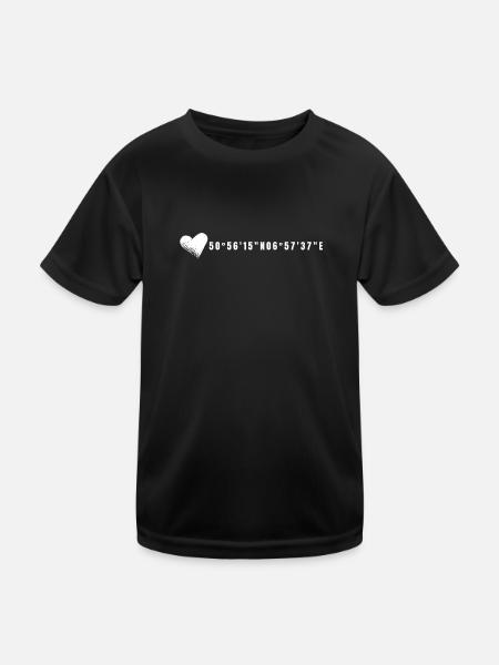 Les coordonnées du coeur de Cologne - T-shirt sport Enfant - noir - Devant