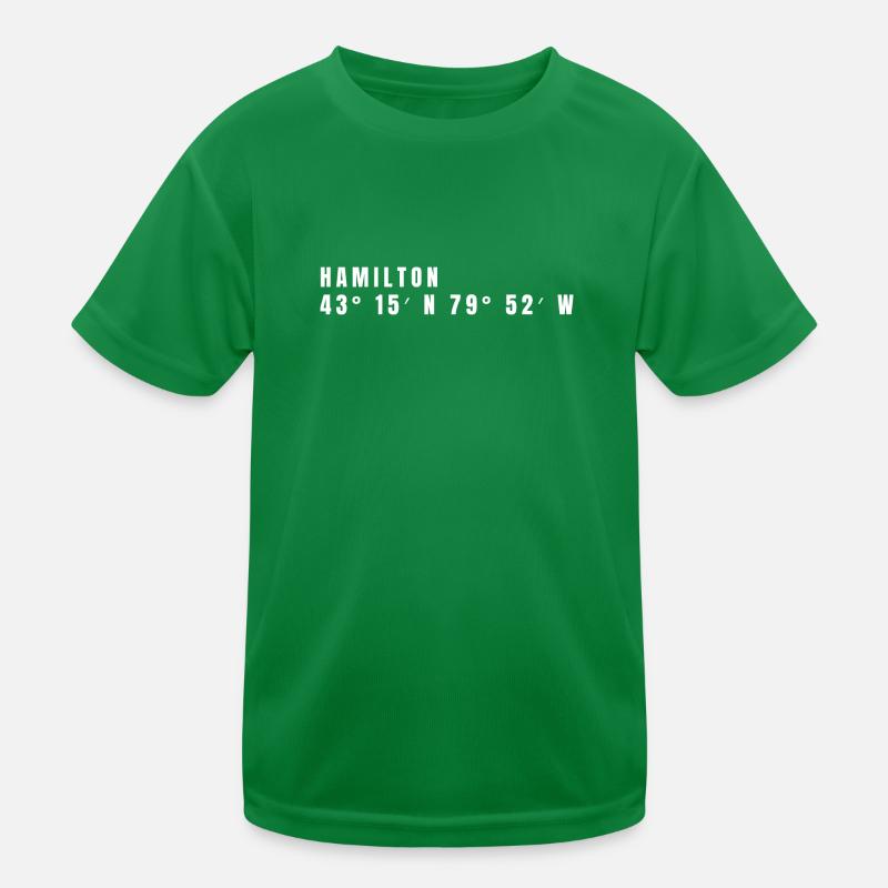 Hamilton, Canada Coordinates Kids Functional T-Shirt
