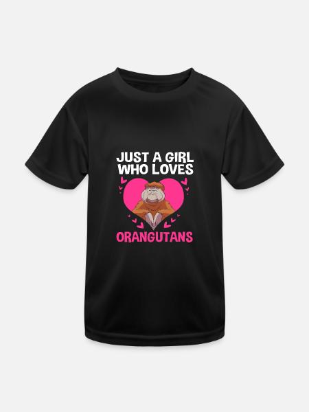 Orang Utan - Kinder Funktions-T-Shirt - Schwarz - Vorne