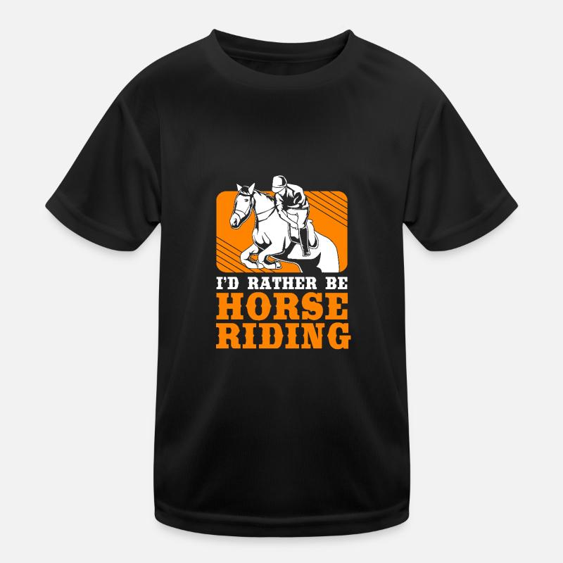 Springreiten Springpferd Kinder Funktions-T-Shirt