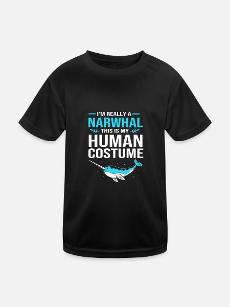Narwhal - Kids Functional T-Shirt - black - Front