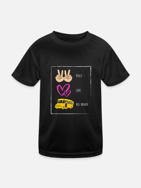 Schulbusfahrer Schulbus - Kinder Funktions-T-Shirt - Schwarz - Vorne