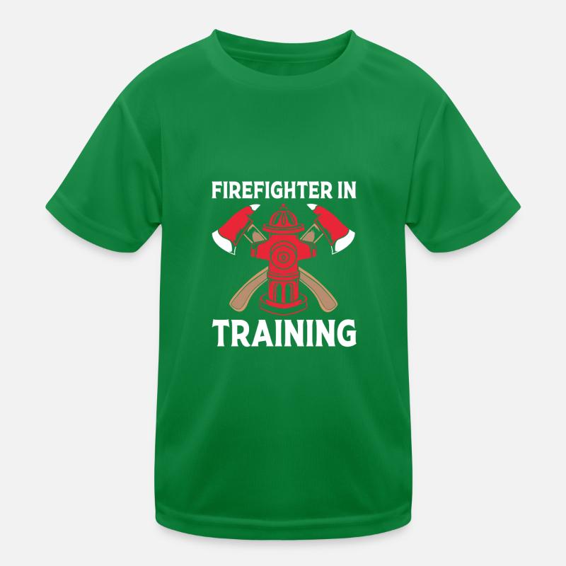 Firefighter Fire Brigade Kids Functional T-Shirt