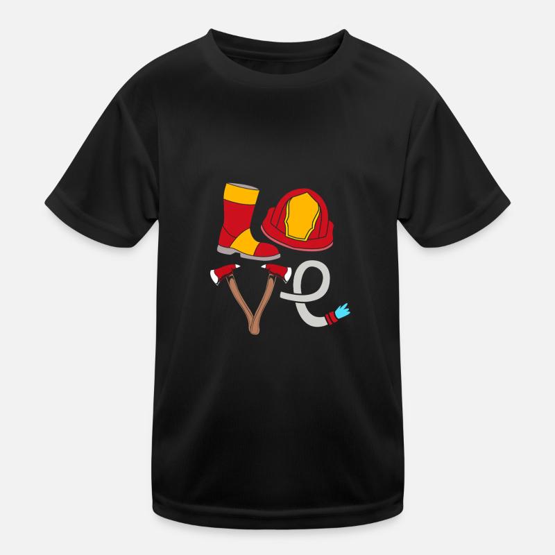Firefighter Fire Brigade Kids Functional T-Shirt