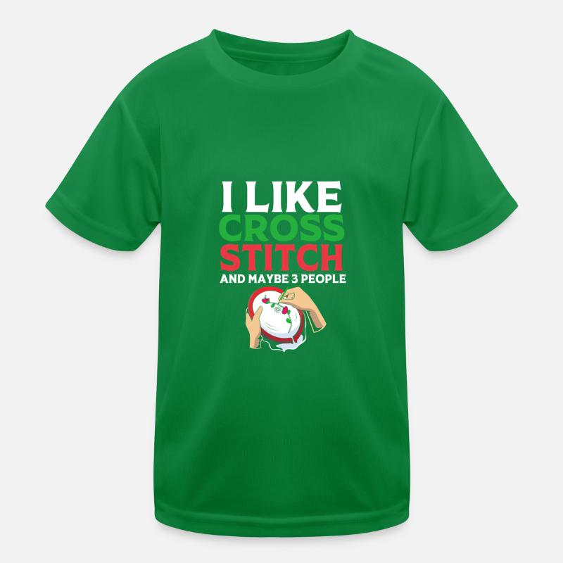 Kreuzstich Kinder Funktions-T-Shirt