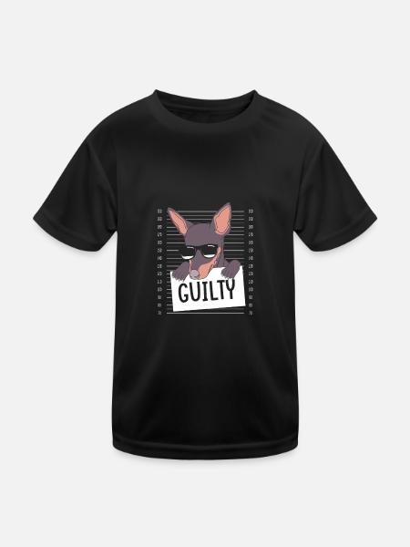 Pinscher nain - T-shirt sport Enfant - noir - Devant