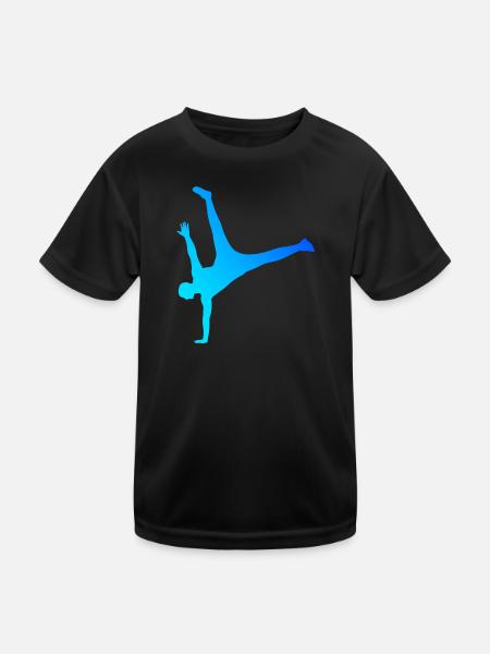 Hiphop Breakdance Femme Hip Hop Break Dance Hommes - T-shirt sport Enfant - noir - Devant