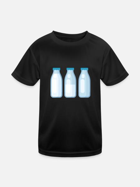 Milch - Kinder Funktions-T-Shirt - Schwarz - Vorne