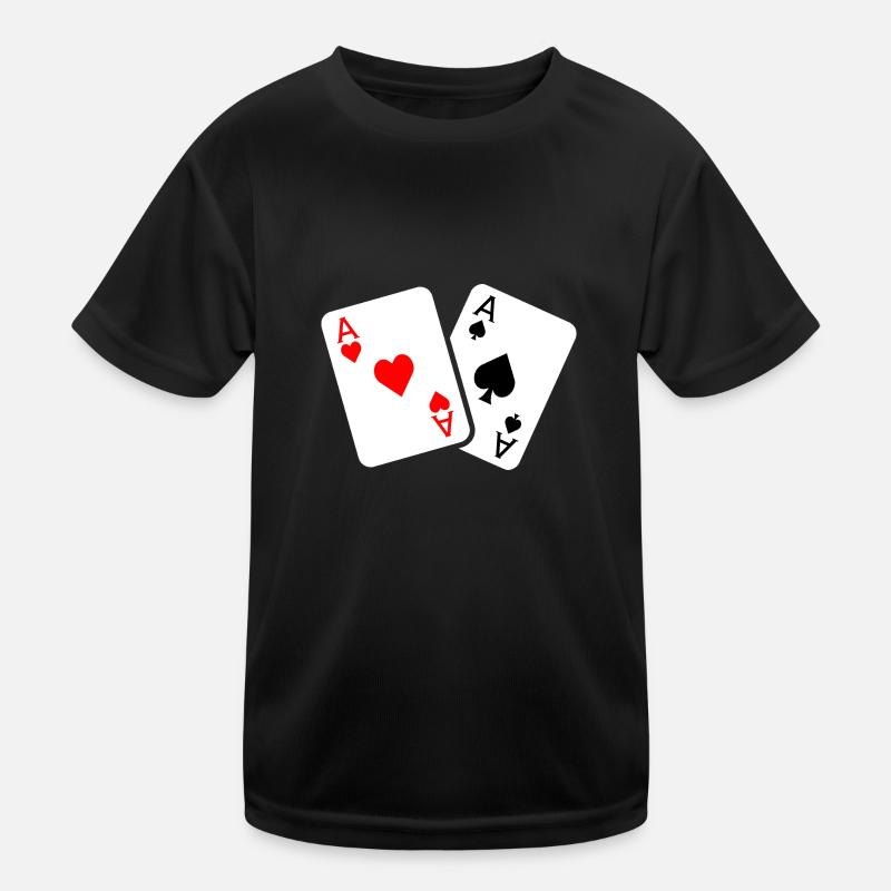Kartenspiel mit zwei Assen Kinder Funktions-T-Shirt