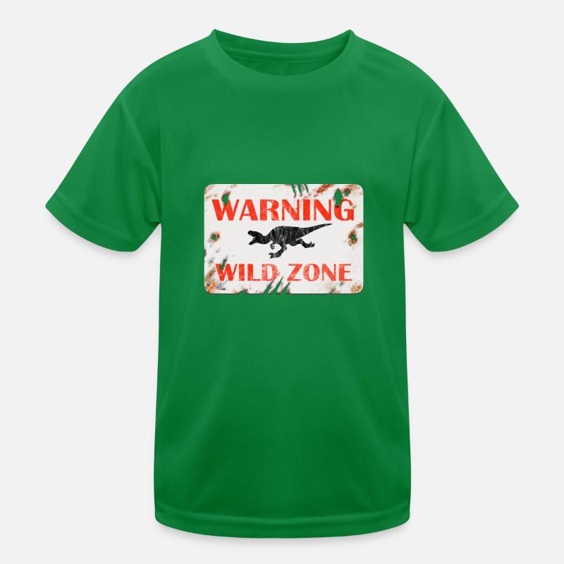 Schild Design - WARNING. WILD ZONE. Kinder Funktions-T-Shirt