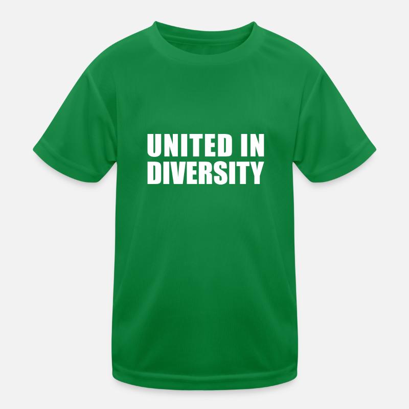 UNITED IN DIVERSITY SPRUCH GESCHENK PRIDE HUMANITY Kinder Funktions-T-Shirt