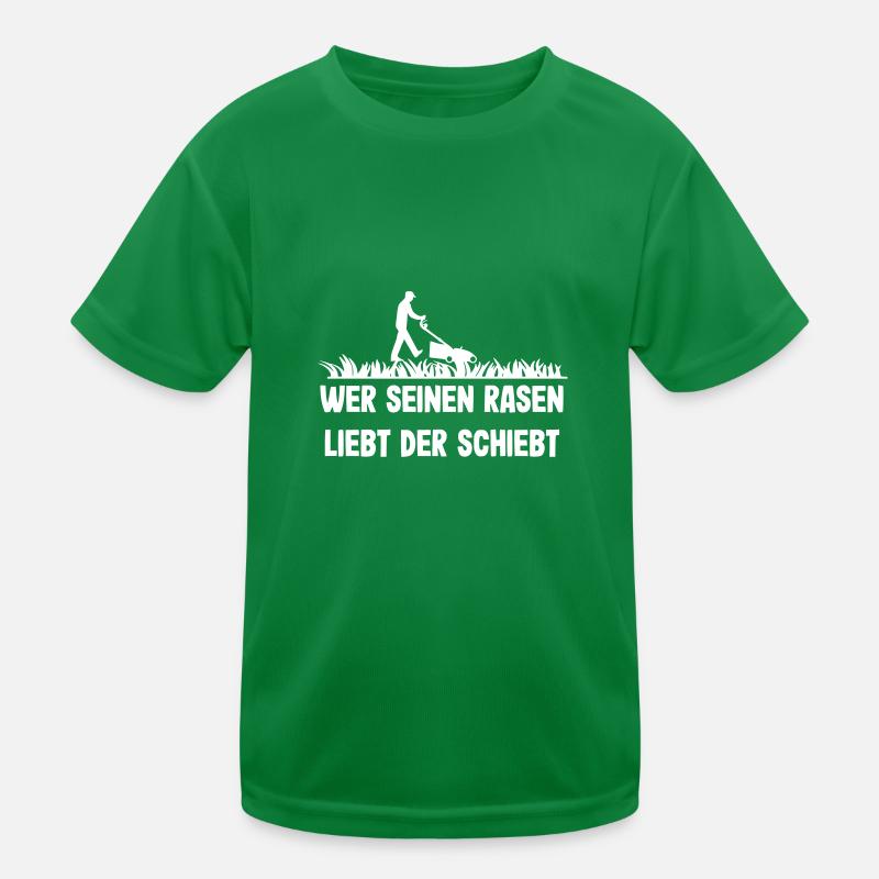Wer seinen Rasen liebt der schiebt Kinder Funktions-T-Shirt