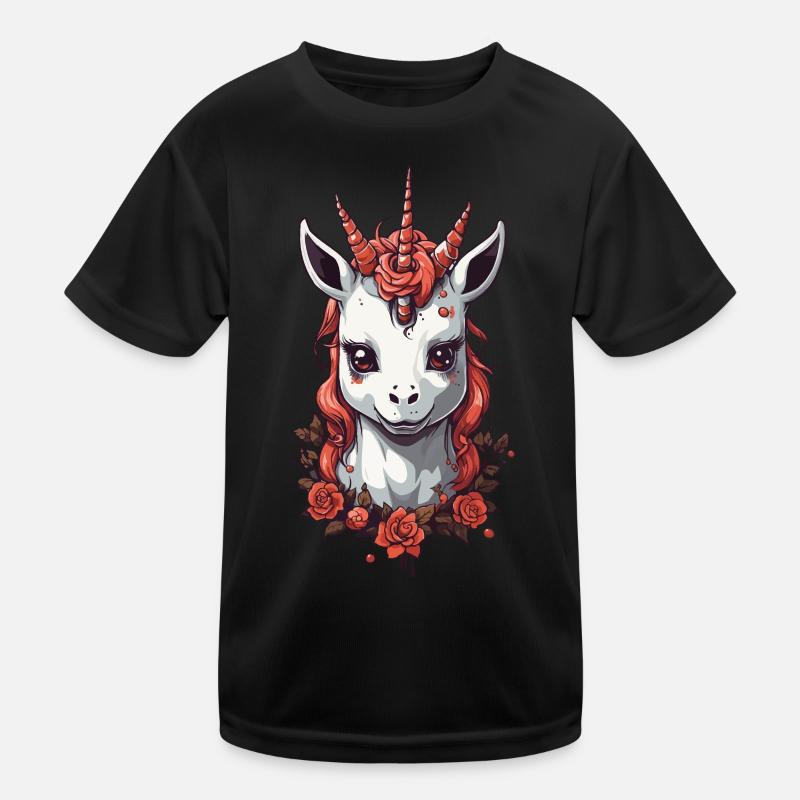 Halloween Unicorn Devil Cute October Design Kids Functional T-Shirt