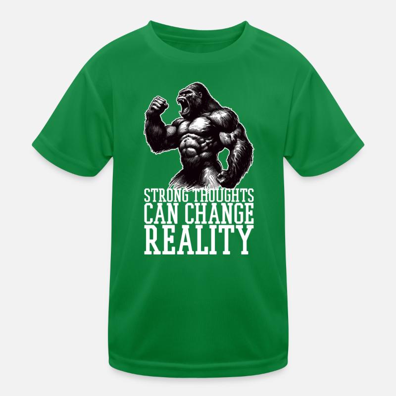 Sarke Gedanken Gorilla Motivation Geschenk Kinder Funktions-T-Shirt