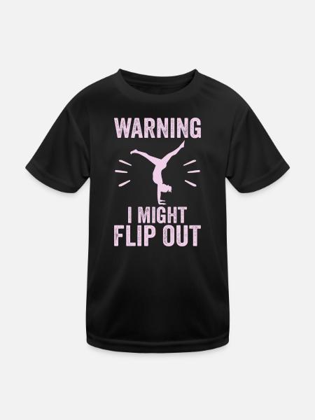 Warnung, ich könnte ausflippen - Kinder Funktions-T-Shirt - Schwarz - Vorne