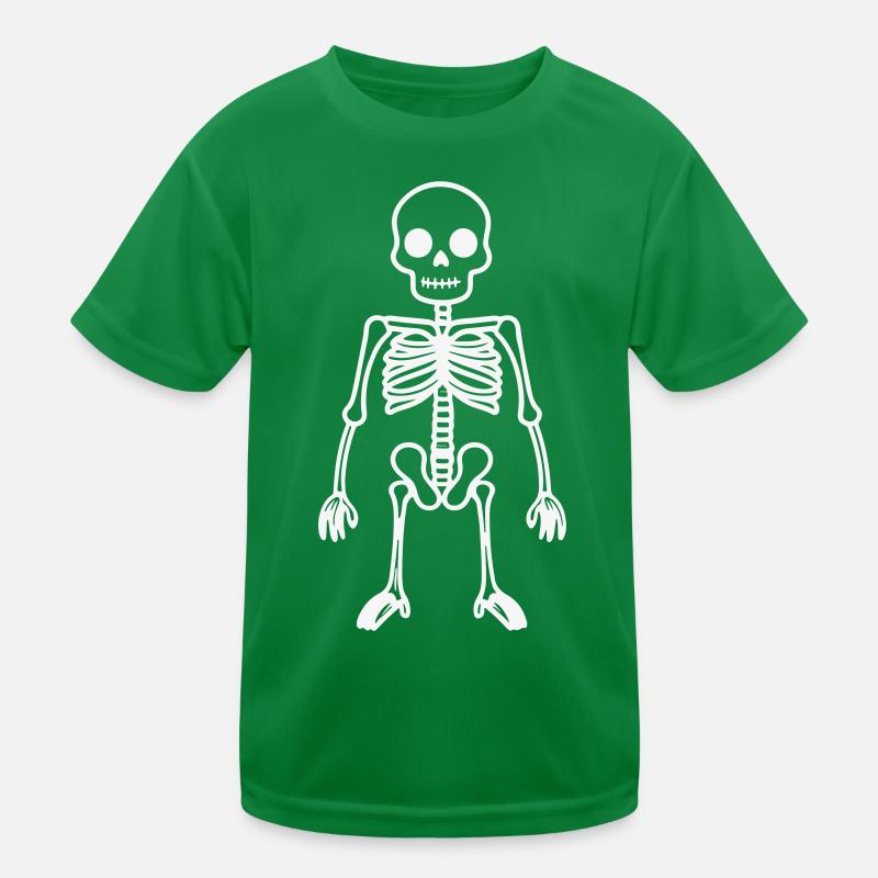 Skeleton motif in black and white Kids Functional T-Shirt