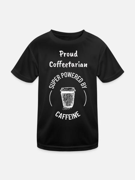 Proud Coffeetarian Circular Badge - Kids Functional T-Shirt - black - Front
