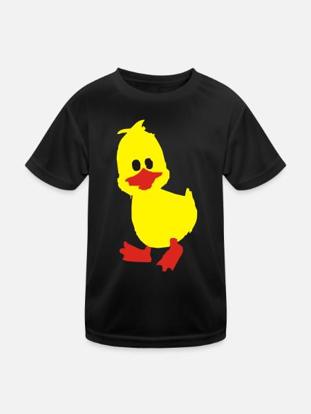 ente, entchen - Kinder Funktions-T-Shirt - Schwarz - Vorne